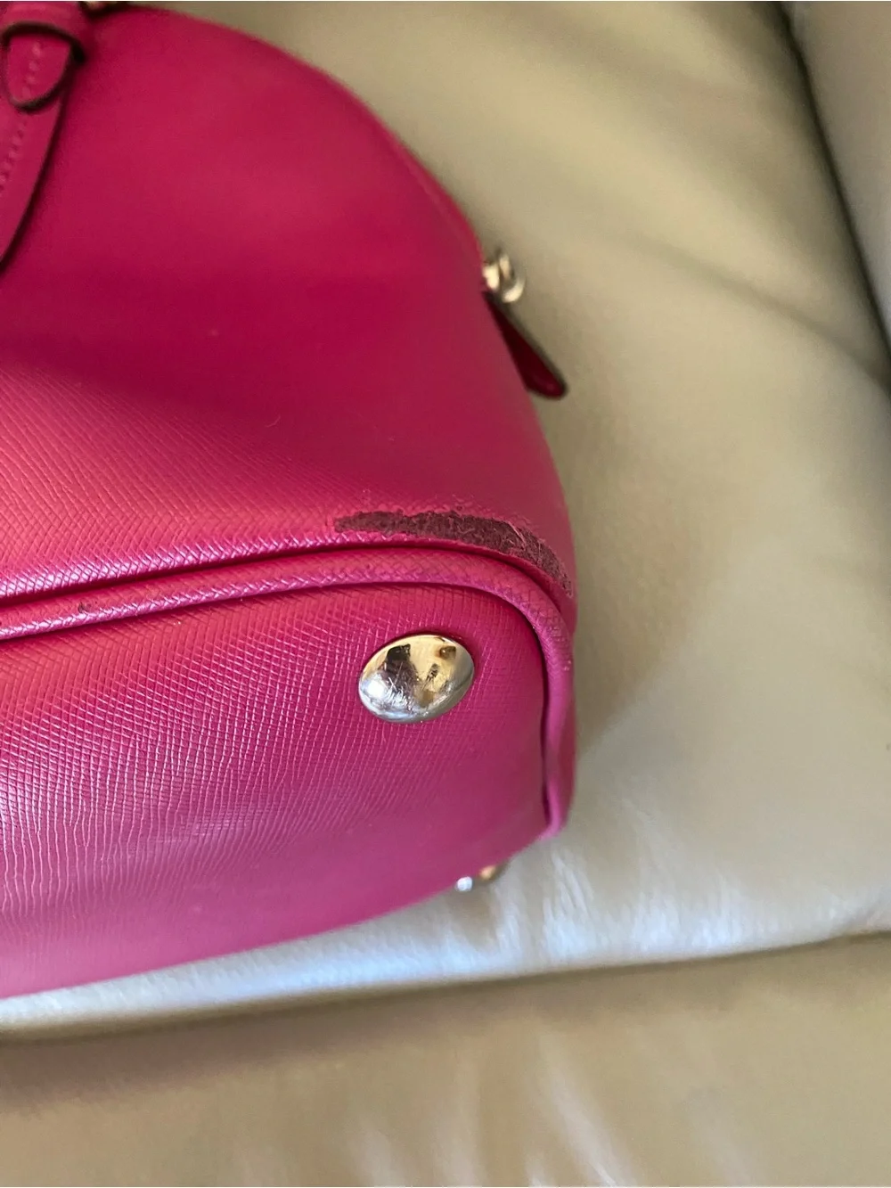 Coach Pink Dome Satchel with Silver Accent